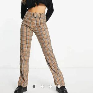 NWT The Kript High Waisted Plaid Trousers